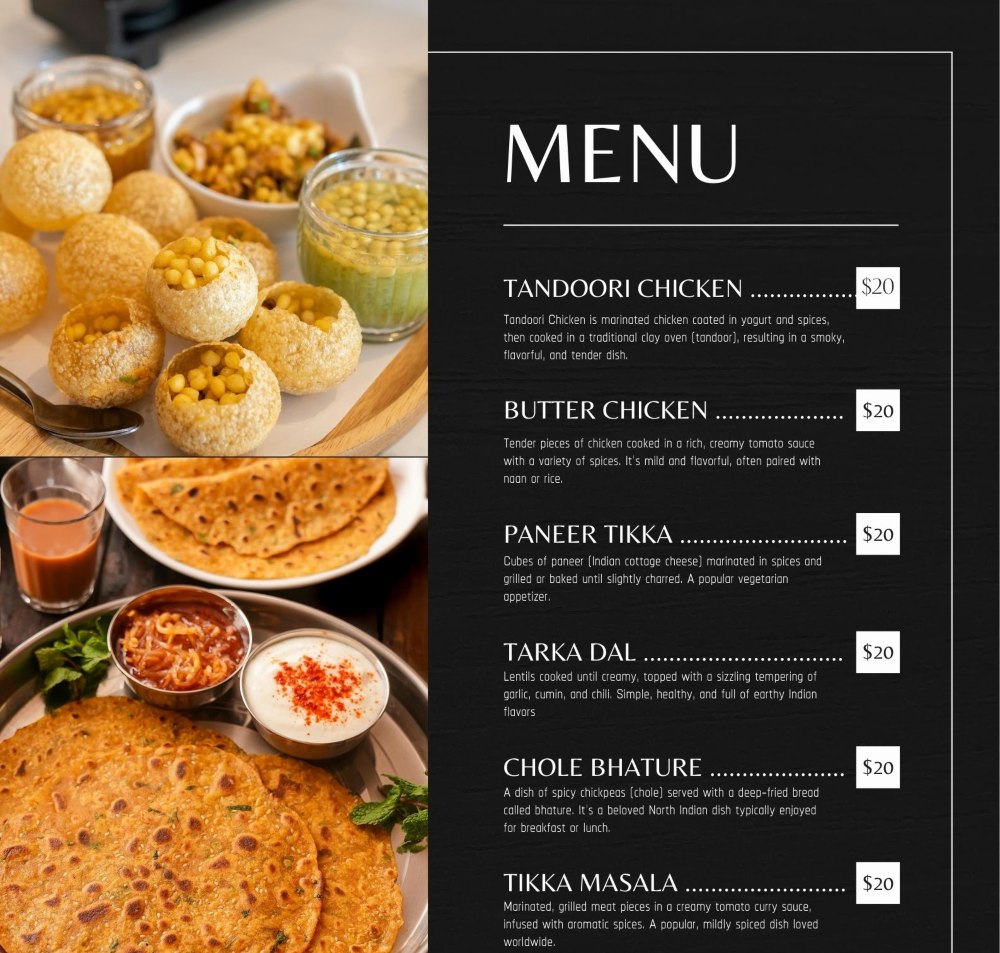 Website Menu Voor Restautent