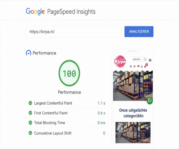 Groothandelwebsite Gebouwd Voor Prestaties