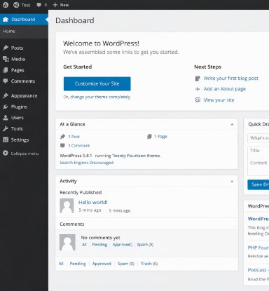 Wordpress Dashboard