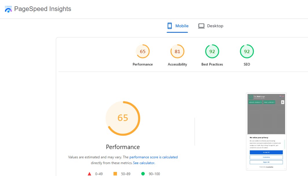 Google Pagespeed Insights