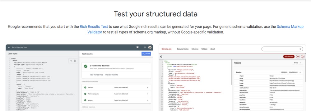 Google Structured Data Tools