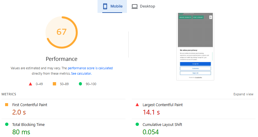 Performance Optimisation Core Web Vitals